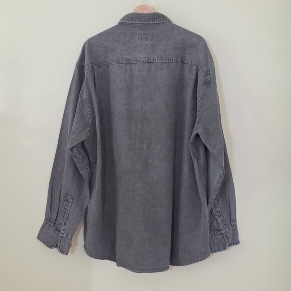 Cabela's Shirt Men XLT Military Green Denim LS Buttons Pockets Cotton Outdoors - Picture 2 of 16